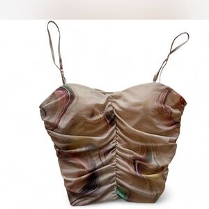 Elegant Multicolor Ruched Women's Top